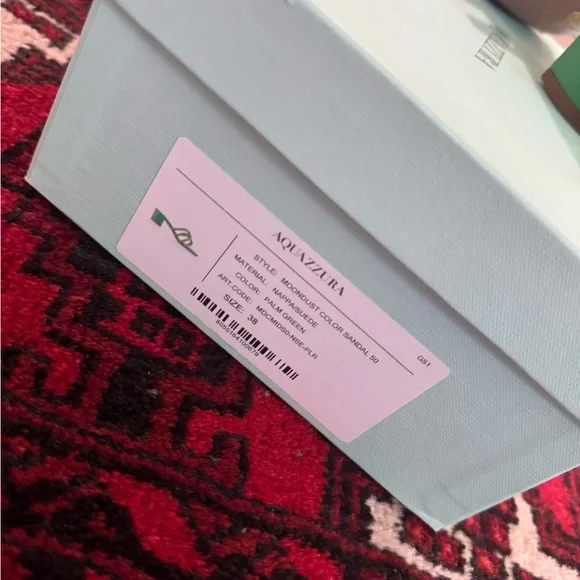 NEW NIB Aquazzura Moondust Crystal Embellished Leather Flat Sandals - Picture 7 of 7